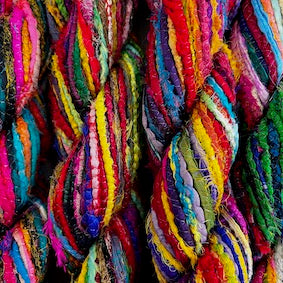 Recycled sari sliver ribbon