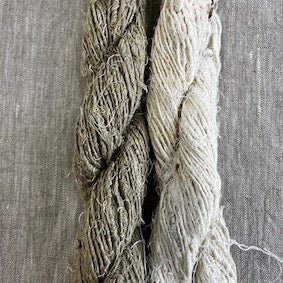 Recycled linen yarn white/natural