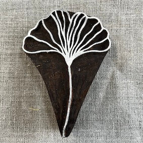 Wood block - Gingko leaf lines large